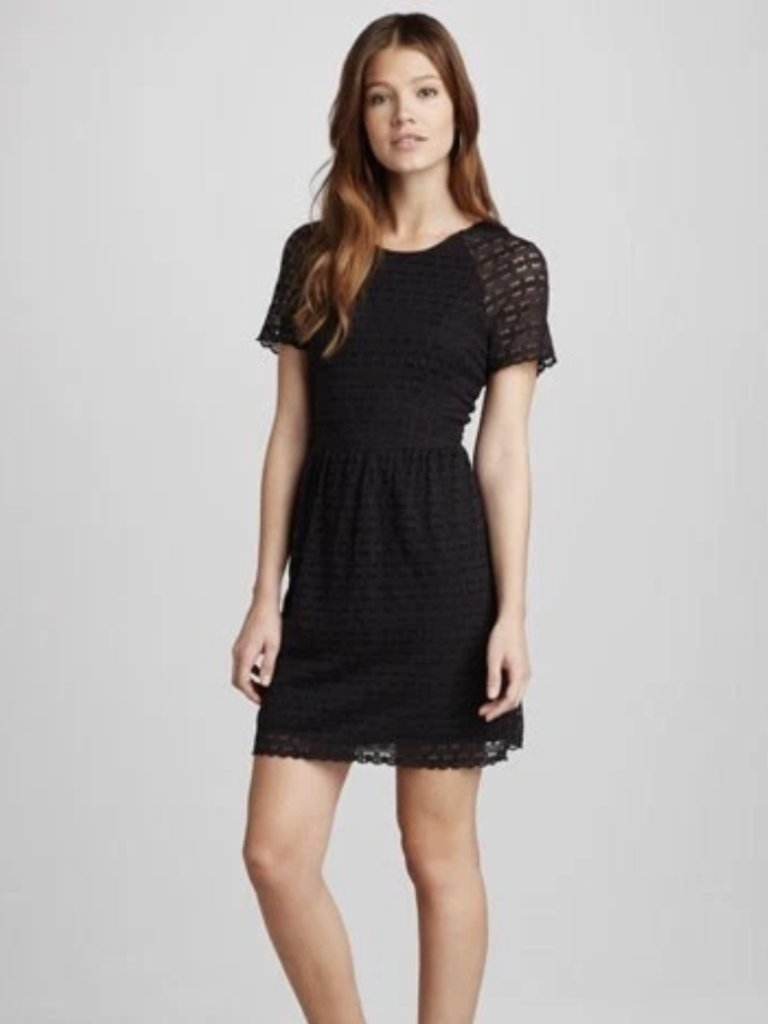 Free People Candy Woven Mini Lace Dress Women's Size 4 Black